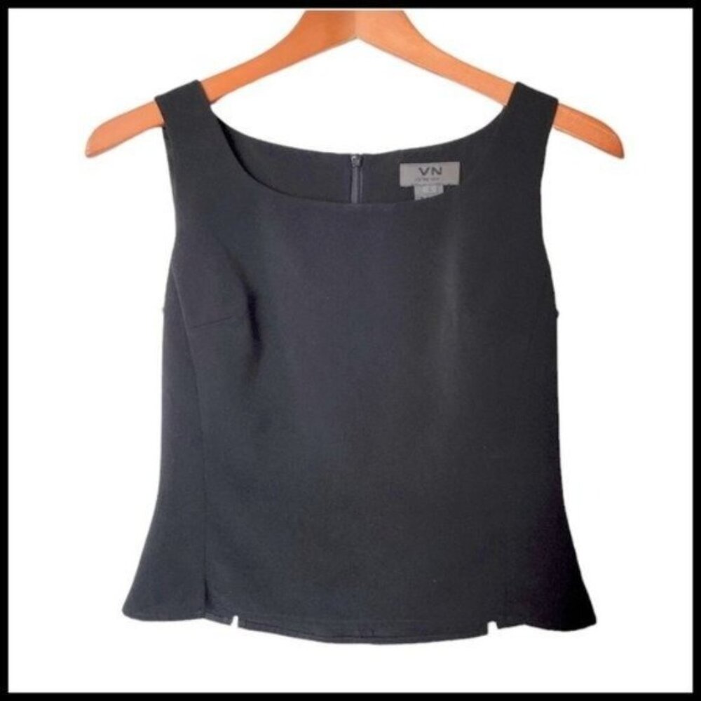 Votre Nom Black Tank Top size S Small Cropped Back Zipper